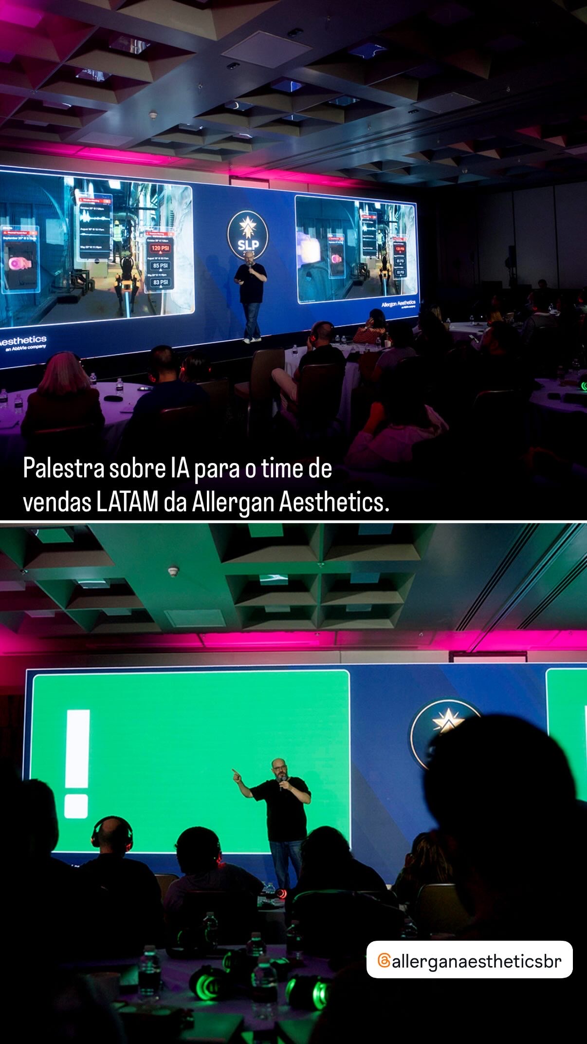 Ricardo Cavallini durante palestra para Allergan Aesthetics