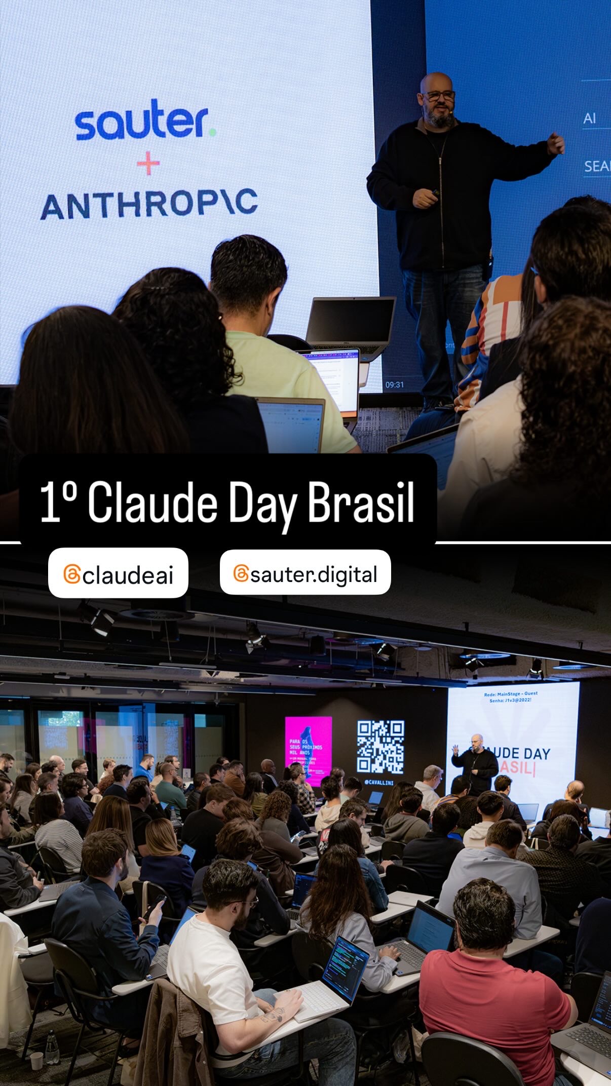 Ricardo Cavallini durante palestra no evento Claude Day