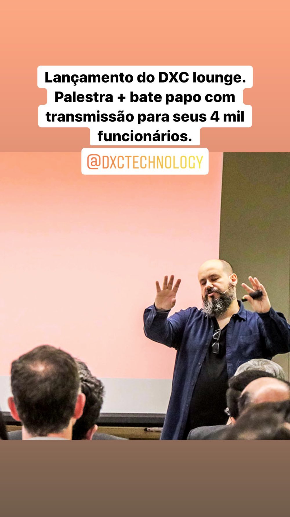 Ricardo Cavallini durante palestra para DXC
