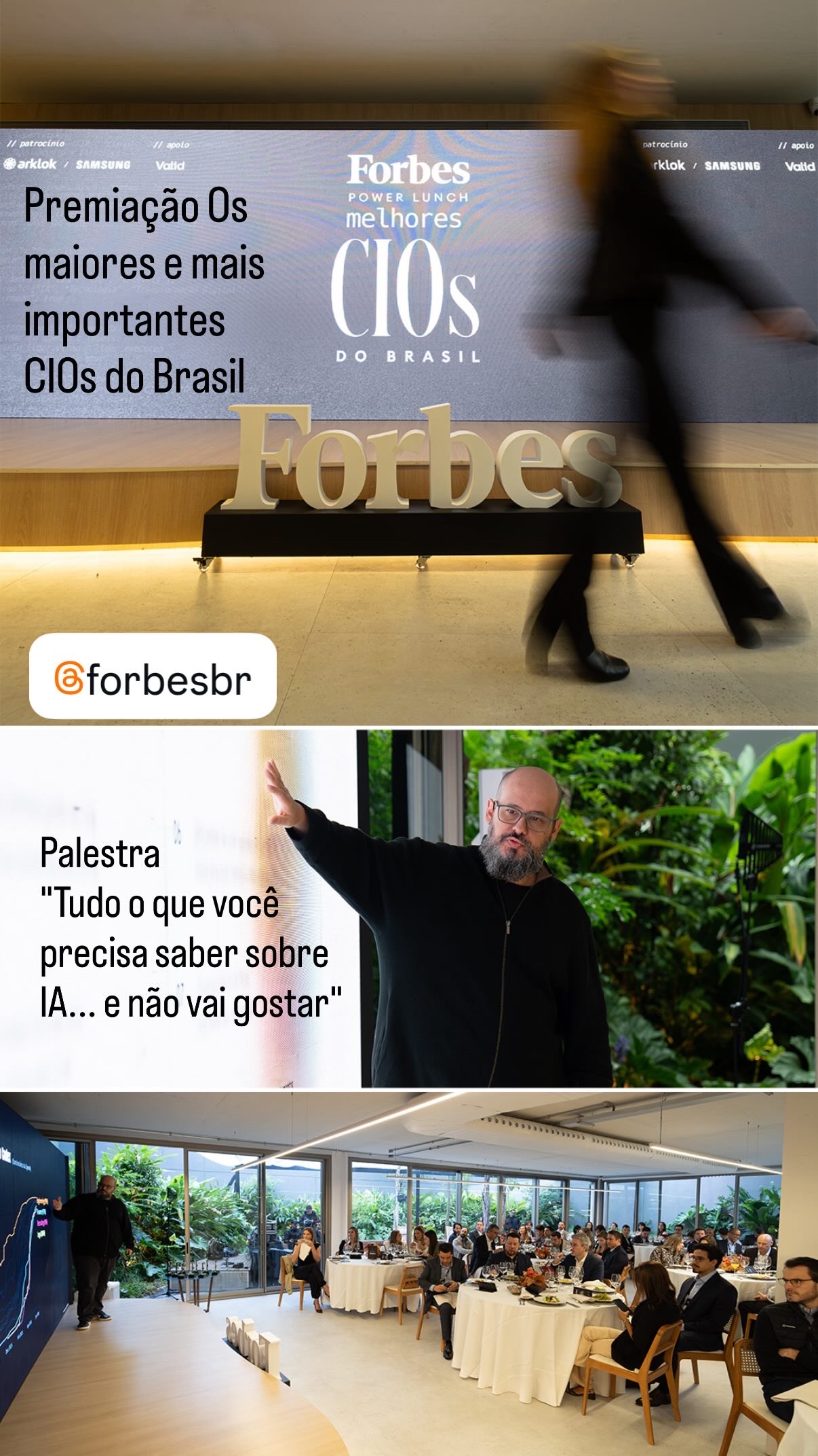 Ricardo Cavallini durante palestra para Forbes