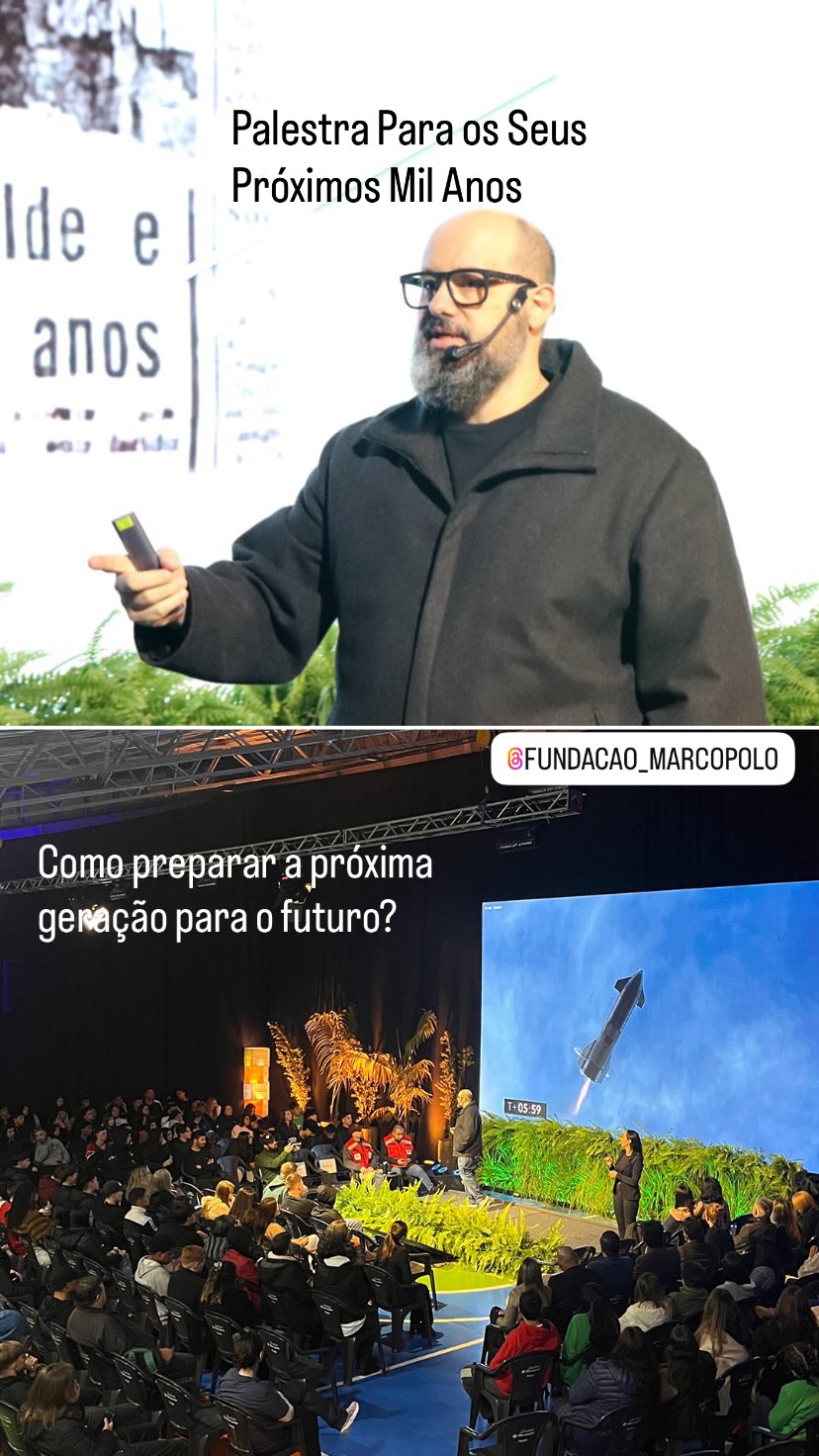 Ricardo Cavallini durante palestra para Fundação Marco Polo
