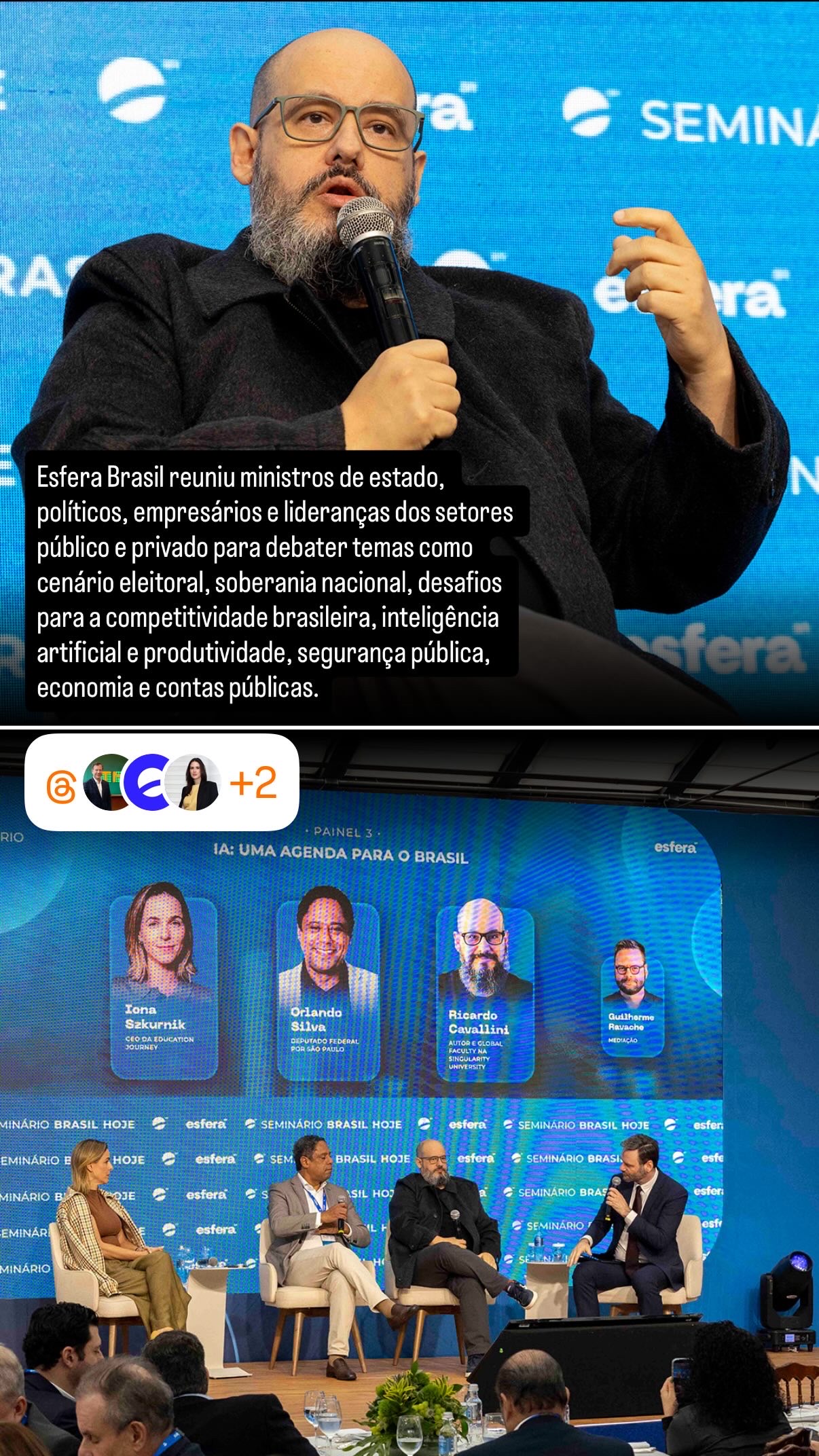 Ricardo Cavallini durante palestra no evento Seminário Brasil Hoje